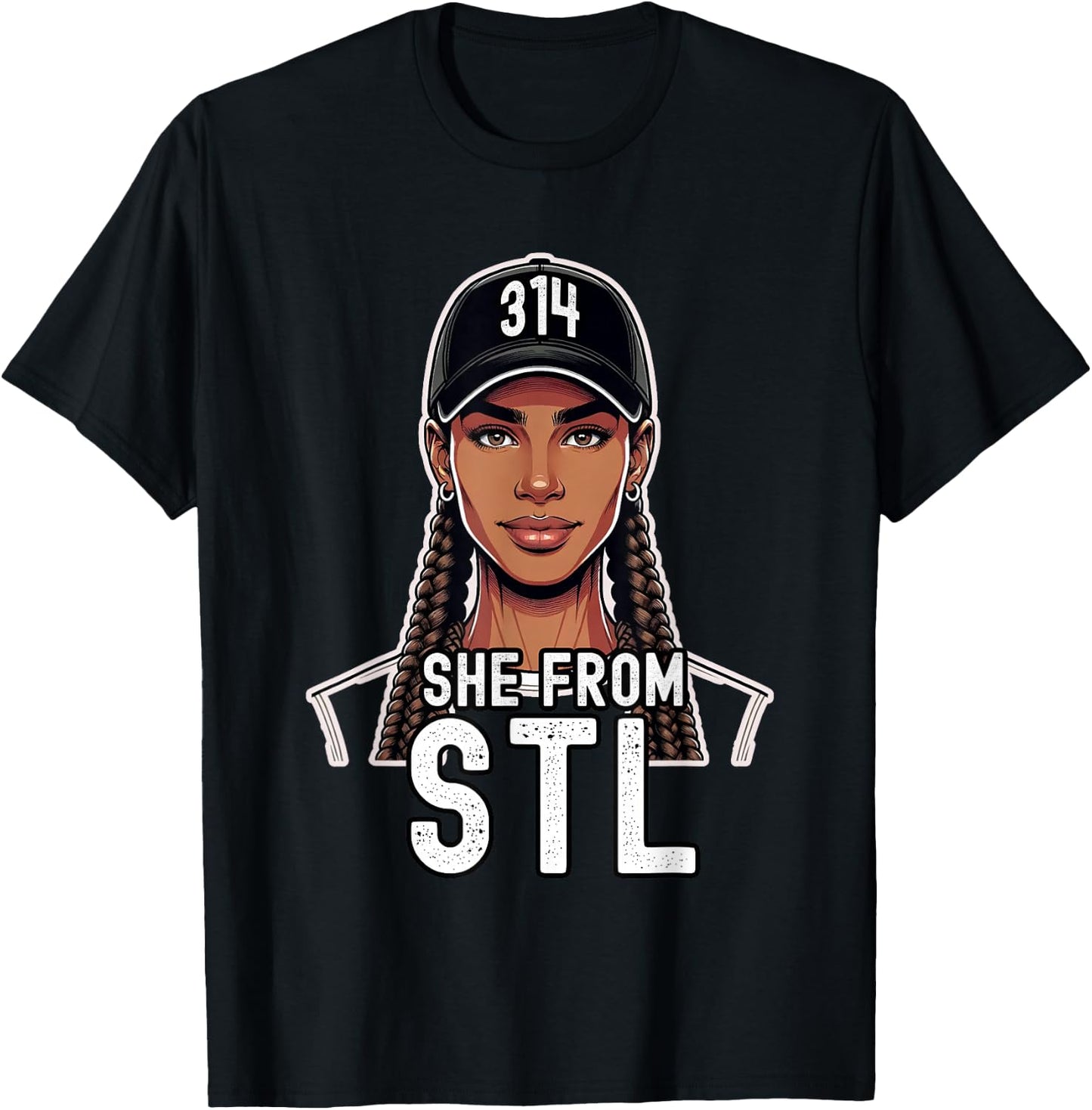 From St. Louis STL Hometown 314 Area Code T-Shirt - T-Shirt | Black