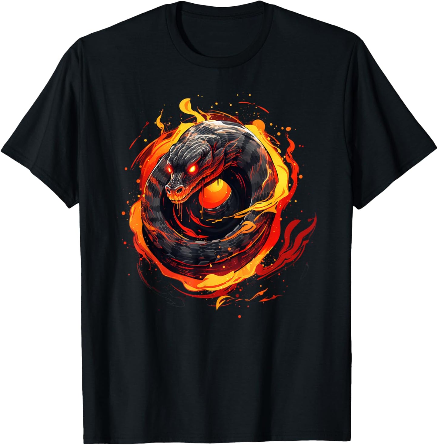 Great Snake Flames for Reptile Animals and Pets Lovers T-Shirt - T-Shirt | Black