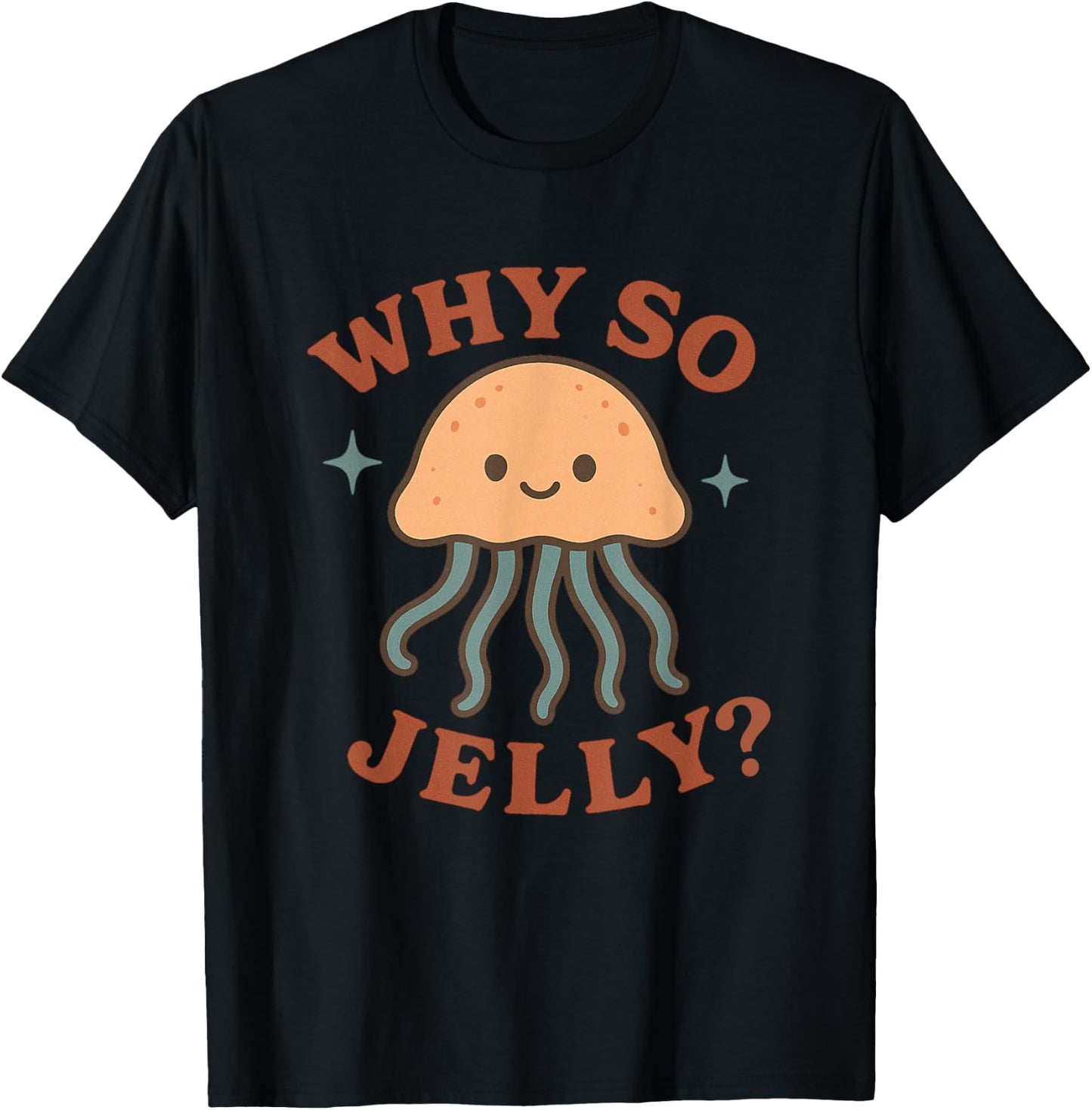 Cute Jellyfish Design Graphic T-Shirt - T-Shirt | Black
