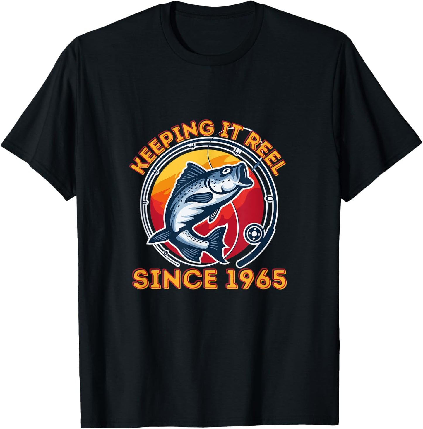 Keeping It Reel Since 1965 - Fun Fishing T-Shirt - T-Shirt | Black