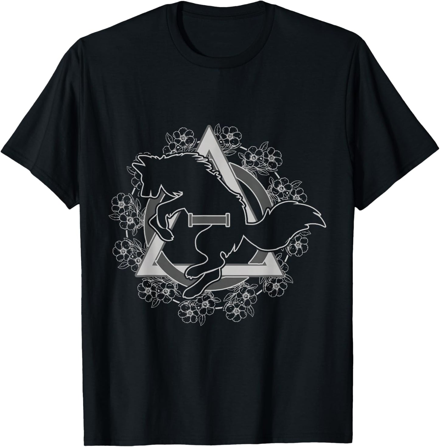 Therian Theta Delta Wolf Hound Fox Dog Otherkin Furry , Black, S T-Shirt - T-Shirt | Black