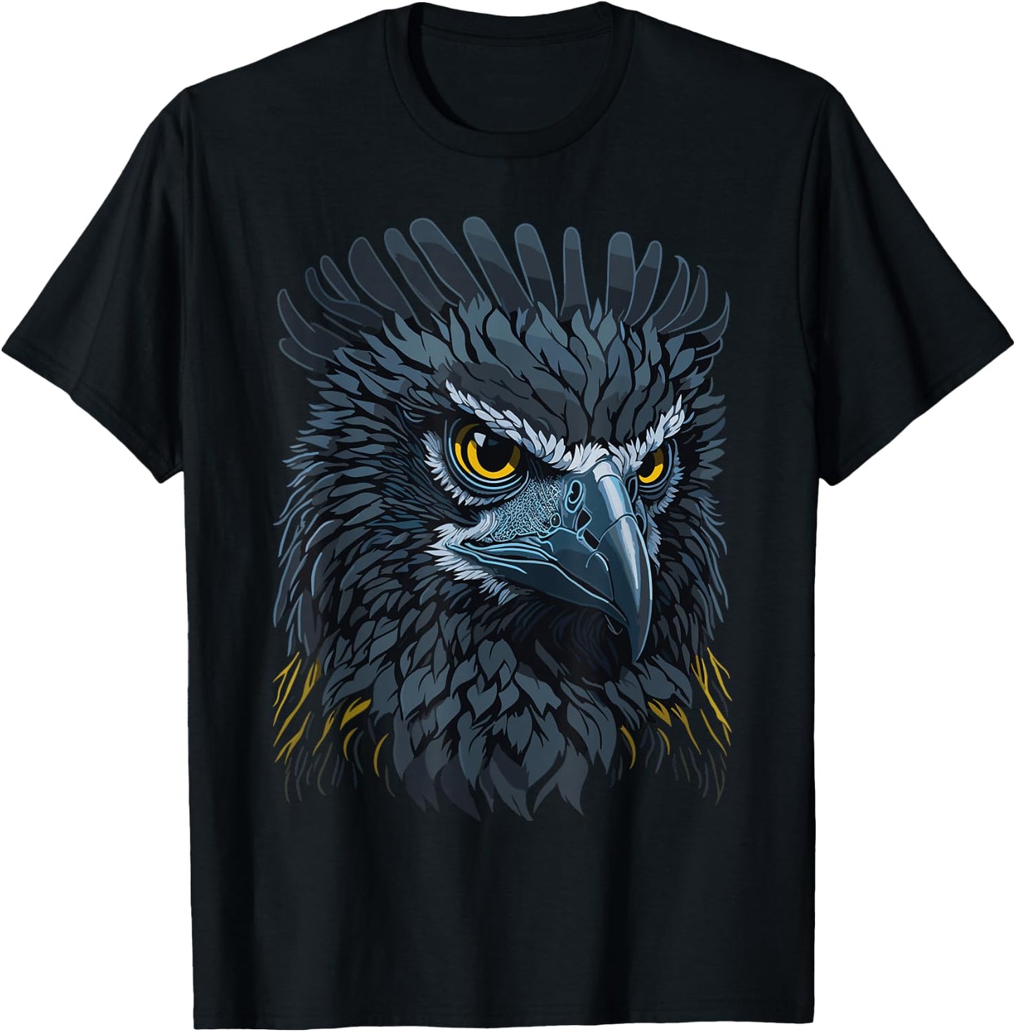 Eagle Harpy Face, American Harpy Eagle Bird T-Shirt - T-Shirt | Black