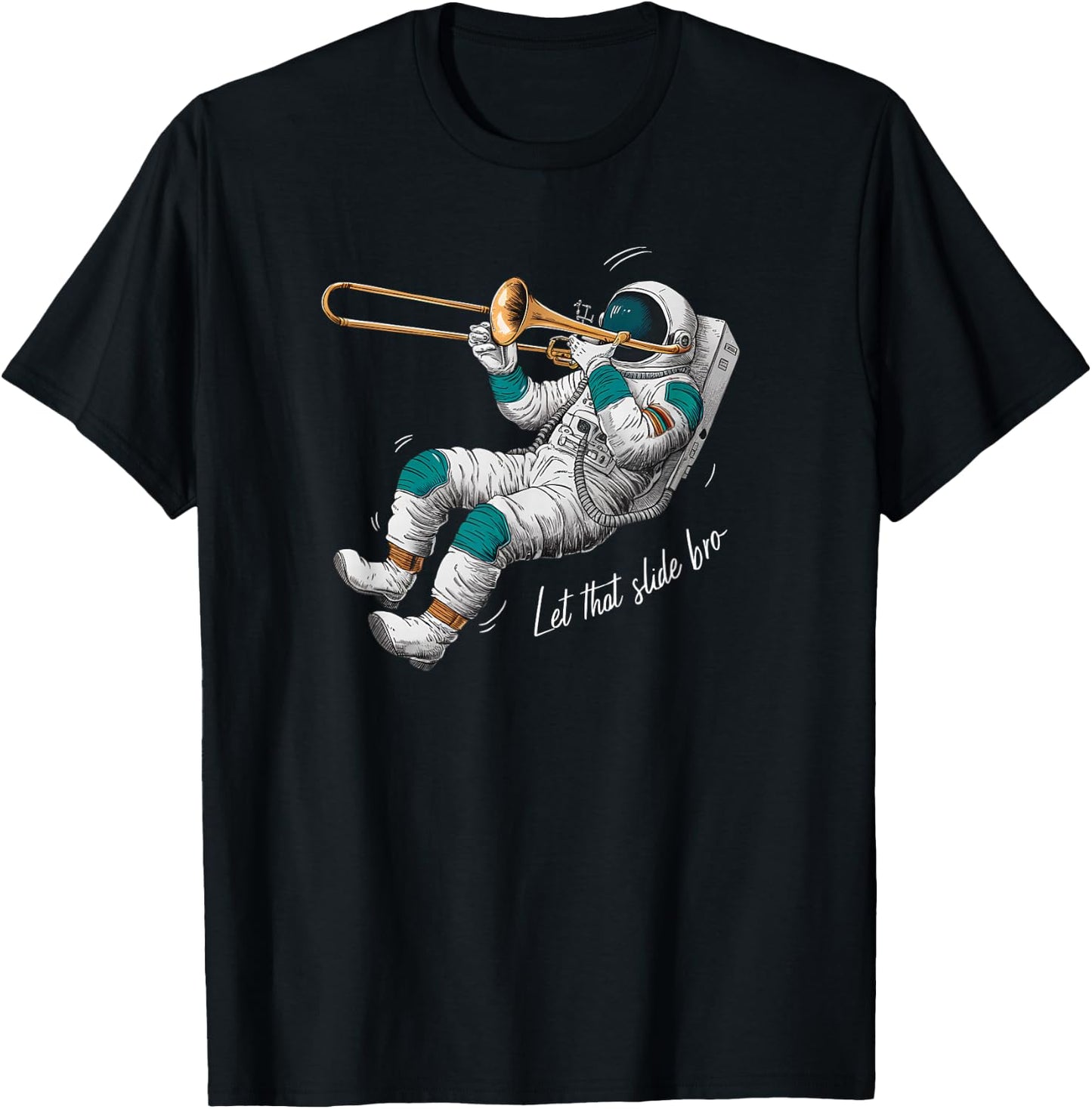Let That Slide Bro Trombone Jazz Music Retro T-Shirt - T-Shirt | Black