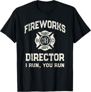 Funny FIREWORKS DIRECTOR Pyro Safety Technician Boom Squad T-Shirt - T-Shirt | Black