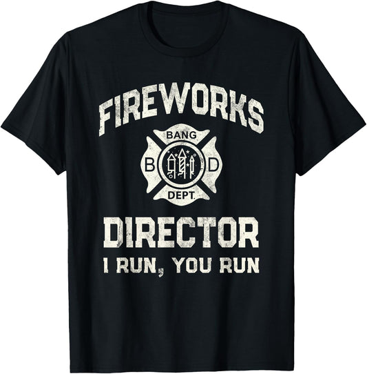 Funny FIREWORKS DIRECTOR Pyro Safety Technician Boom Squad T-Shirt - T-Shirt | Black
