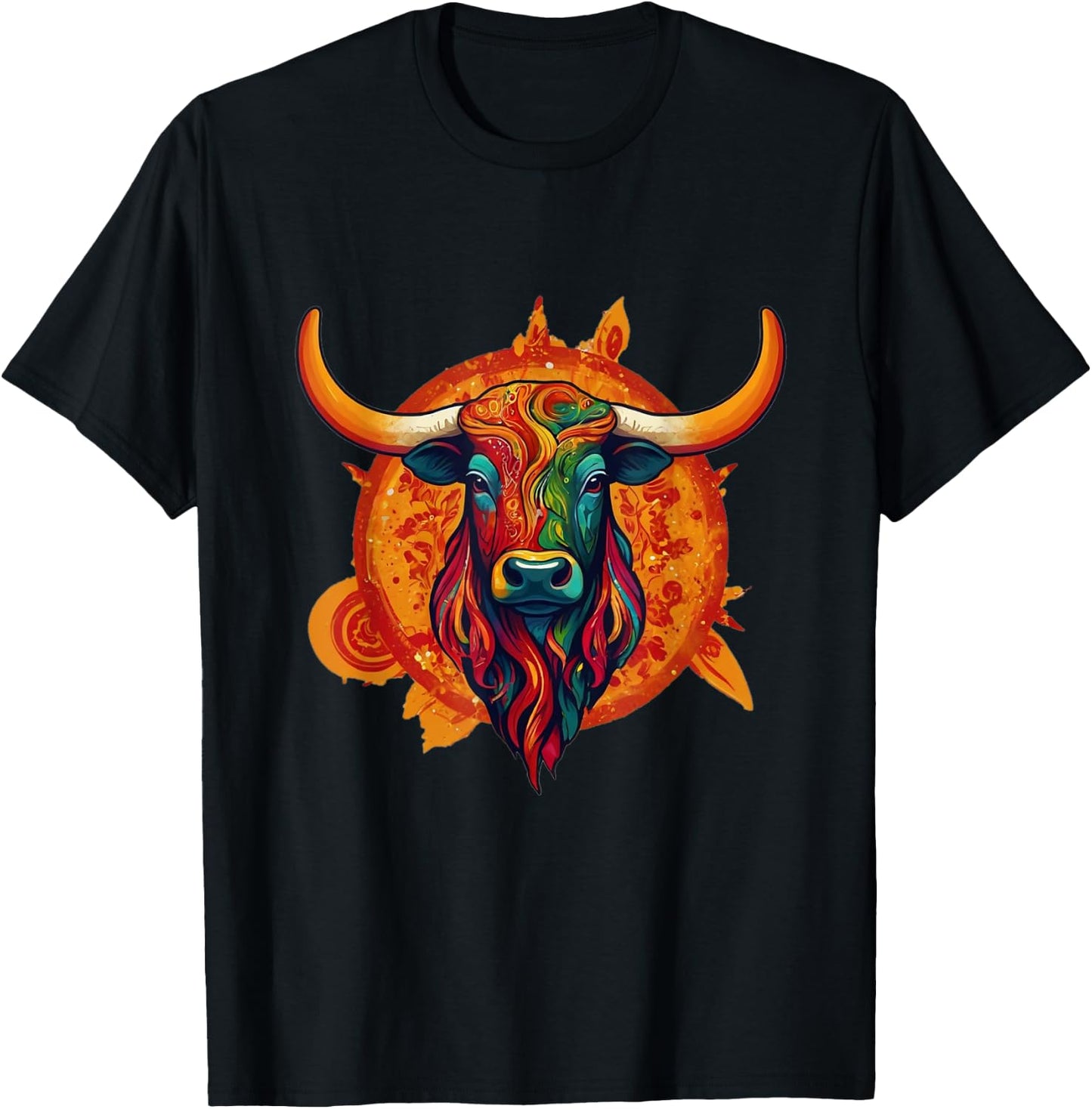 Pfingstochse - Bunter Ochse zu Pfingsten T-Shirt - T-Shirt | Black