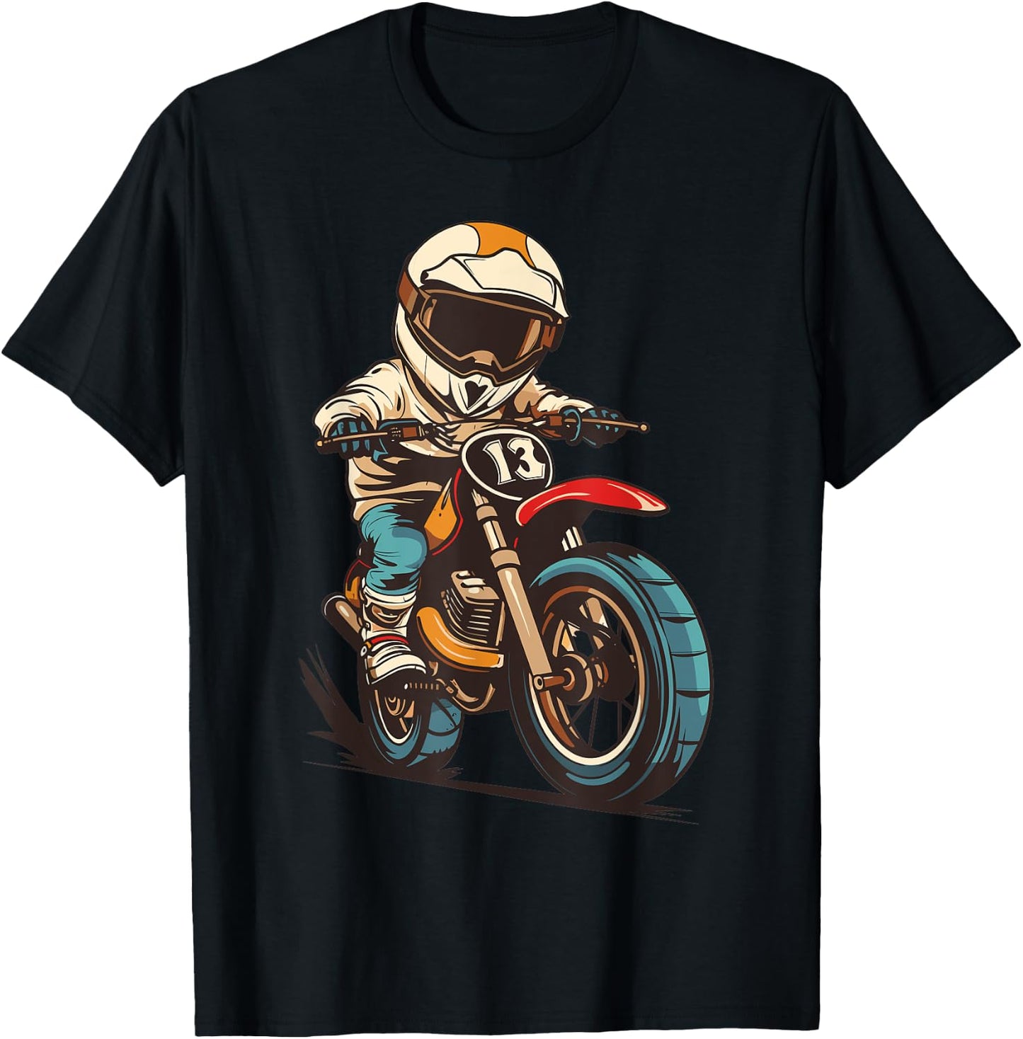 Retro Motocross, Kids Dirt Bike T-Shirt - T-Shirt | Black