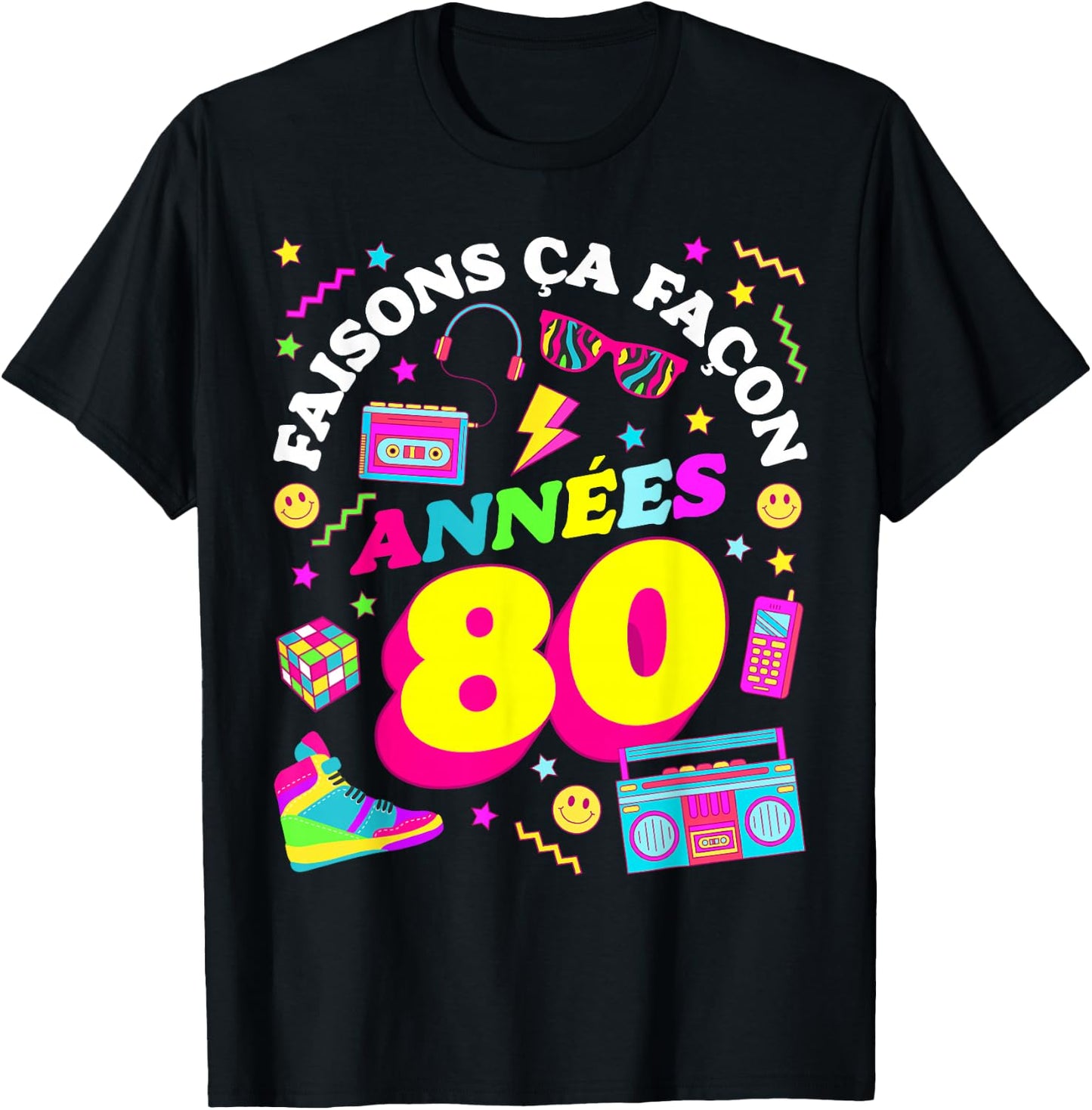 Party 80s Birthday Party 80s Retro Style T-Shirt - T-Shirt | Black