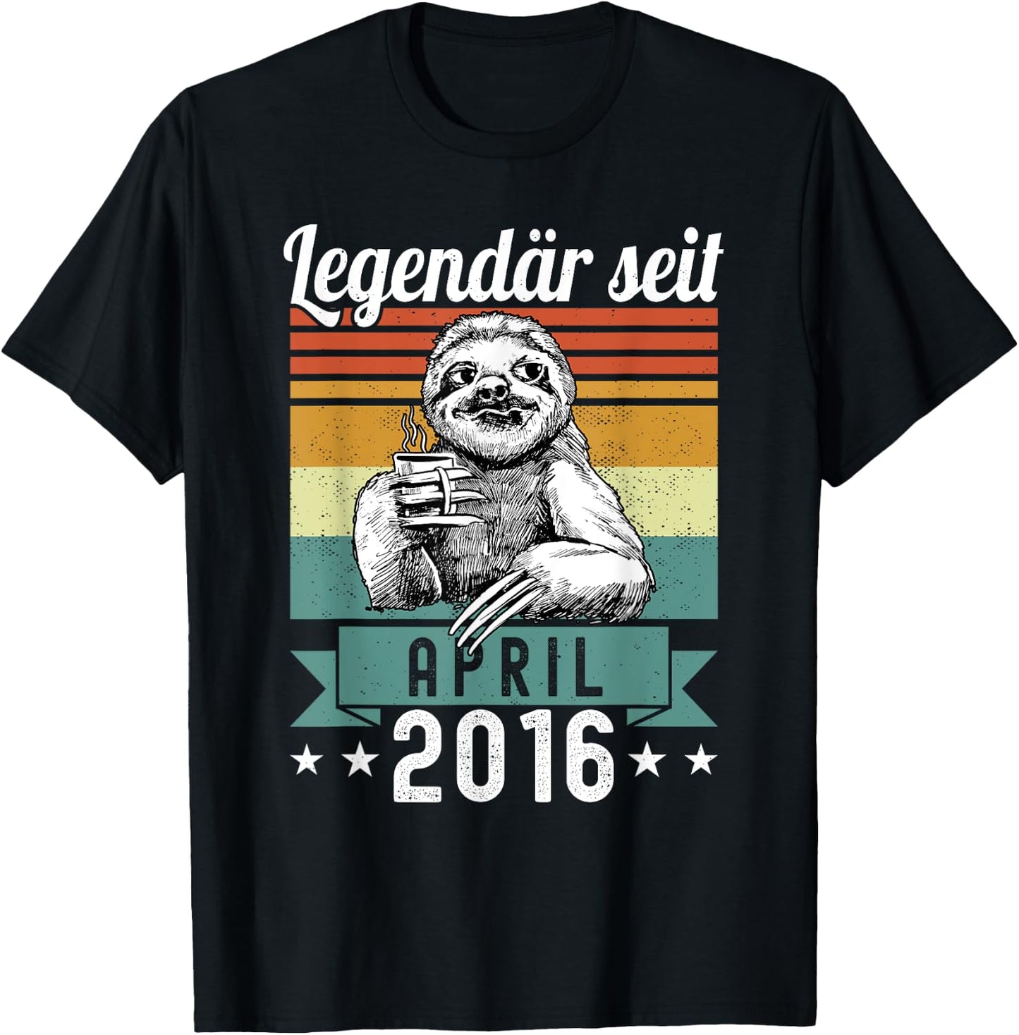 Faultier Legendär seit April 2016 Geburtstag T-Shirt - T-Shirt | Black