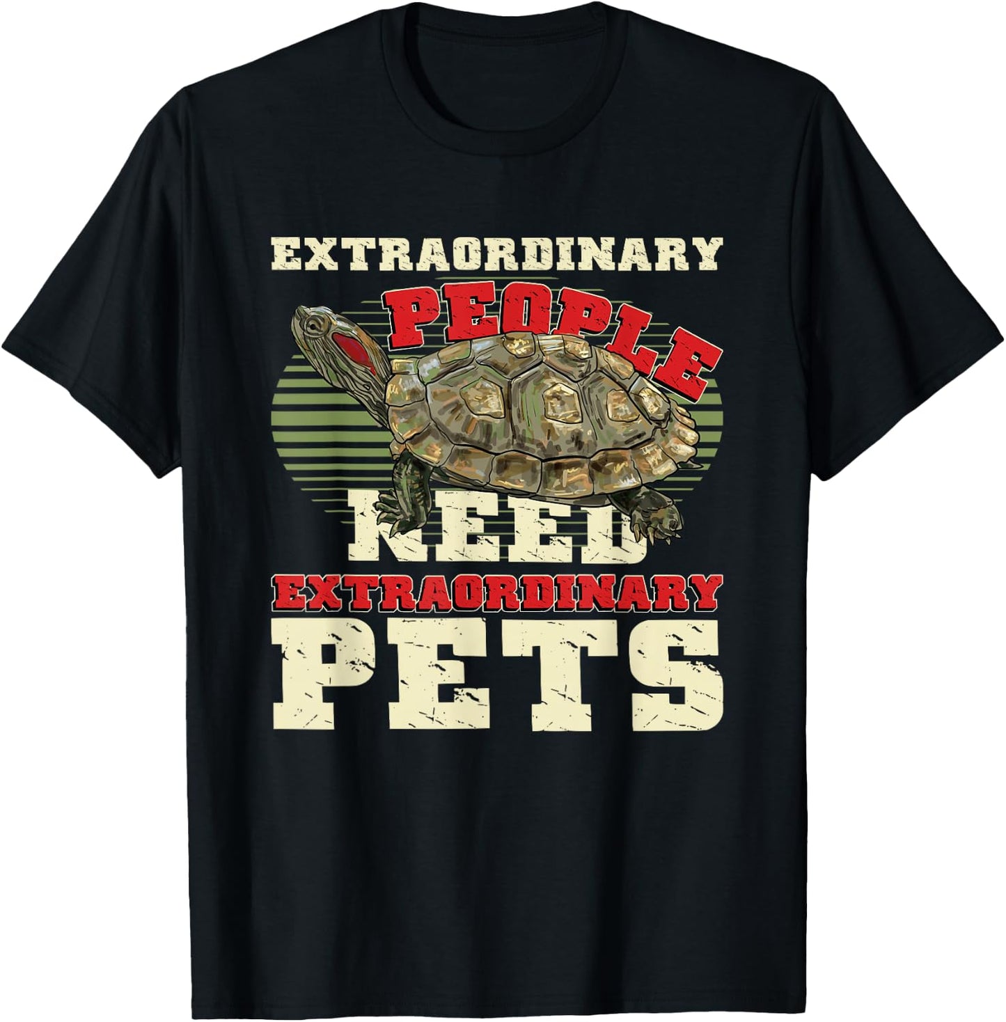 Pet Turtle Keepers Red-Eared Slider Turtle T-Shirt - T-Shirt | Black