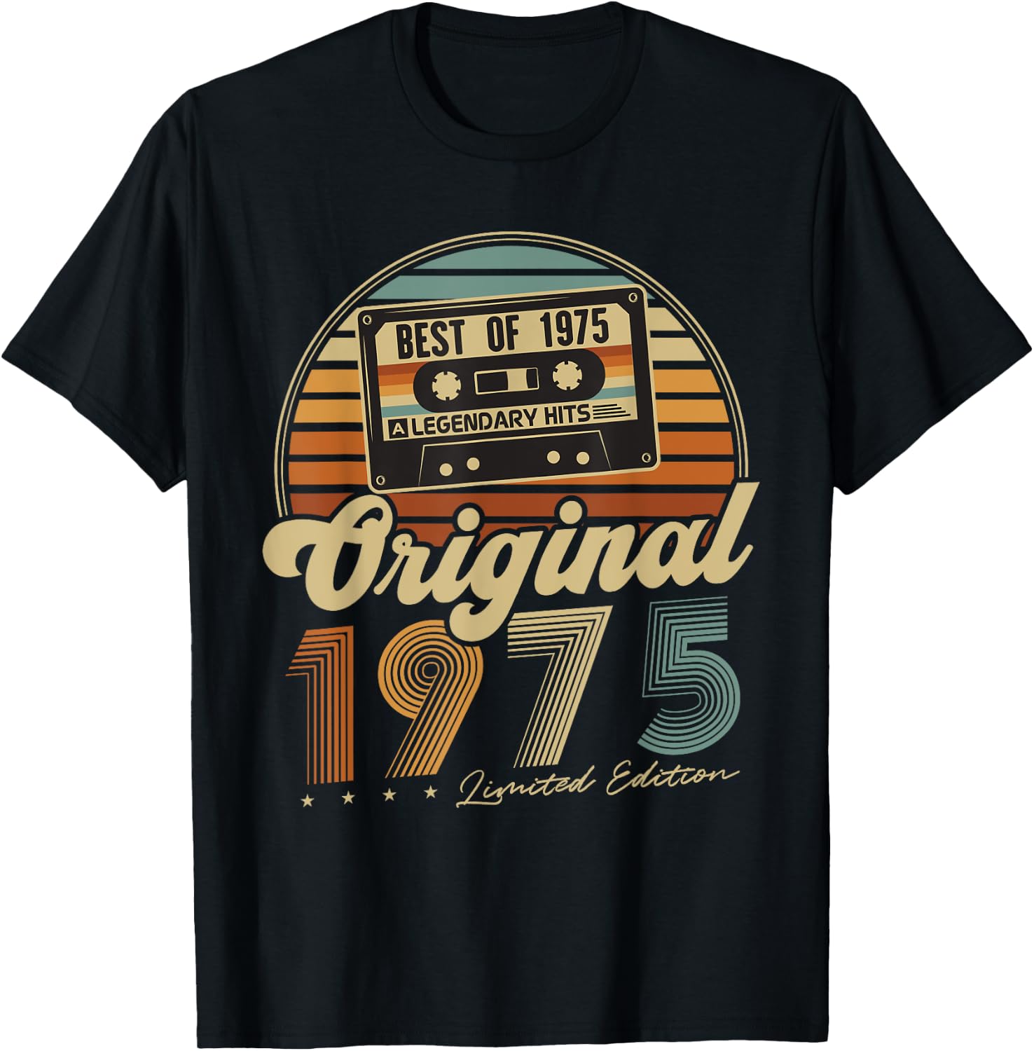 Original 1975 Vintage 50th Birthday Gift Man Woman , Black, S T-Shirt - T-Shirt | Black