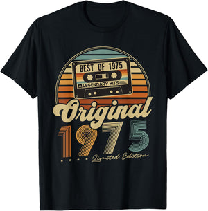 Original 1975 Vintage 50th Birthday Gift Man Woman , Black, S T-Shirt - T-Shirt | Black