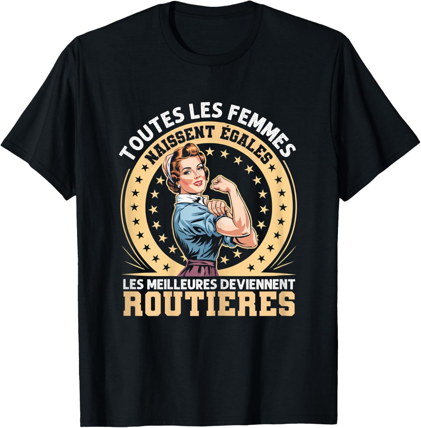 The Best Women Are Road Gift Chauffeuse Retro , Black, Female X-Small T-Shirt - T-Shirt | Black
