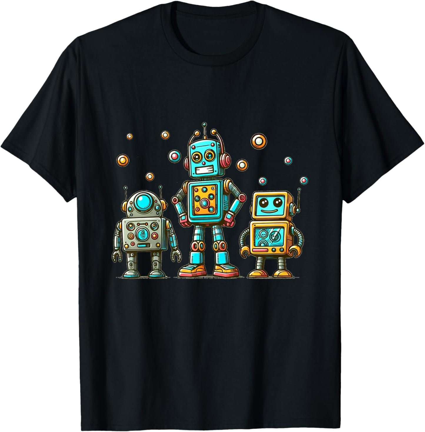 Kids Robot Science Technology Future | Kids Girls & Boys , Blue, 2 T-Shirt - T-Shirt | Black