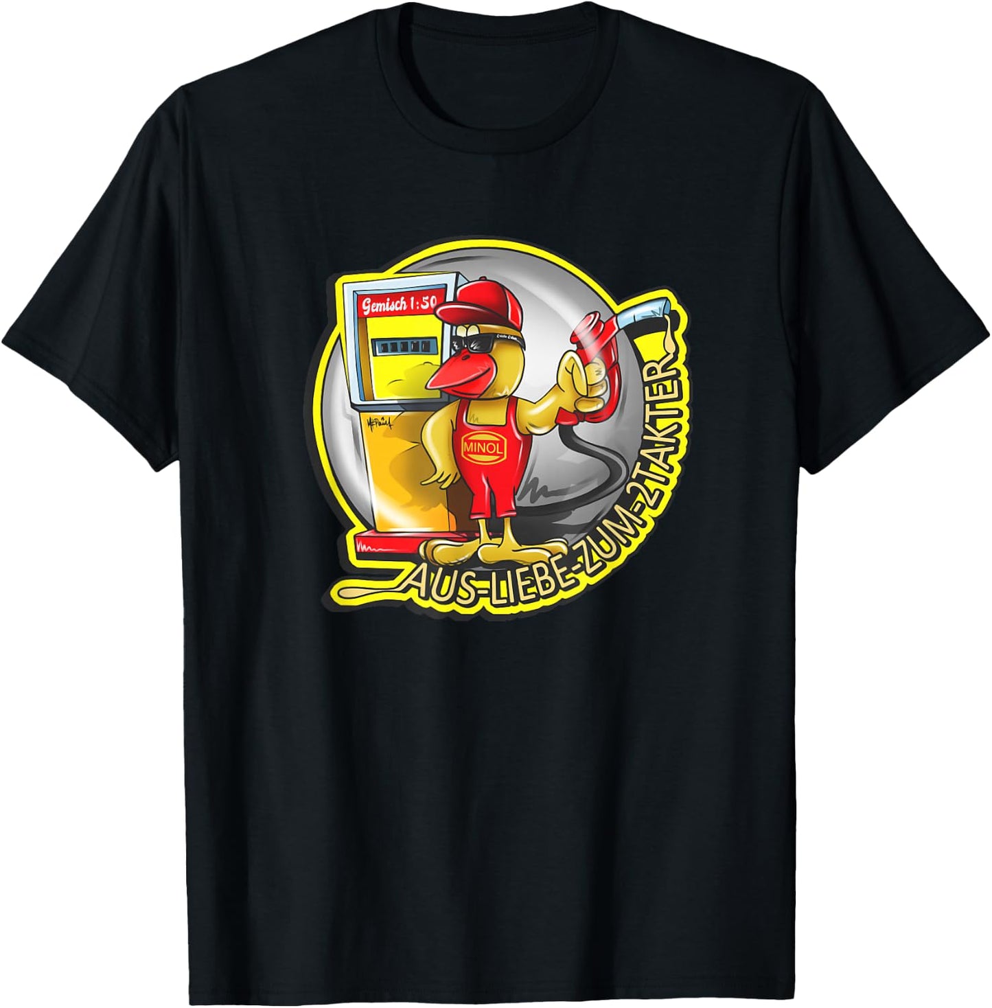 Minol Pirol - Tankwart aus Liebe zum Zweitakter Gemisch 1:50 T-Shirt - T-Shirt | Black