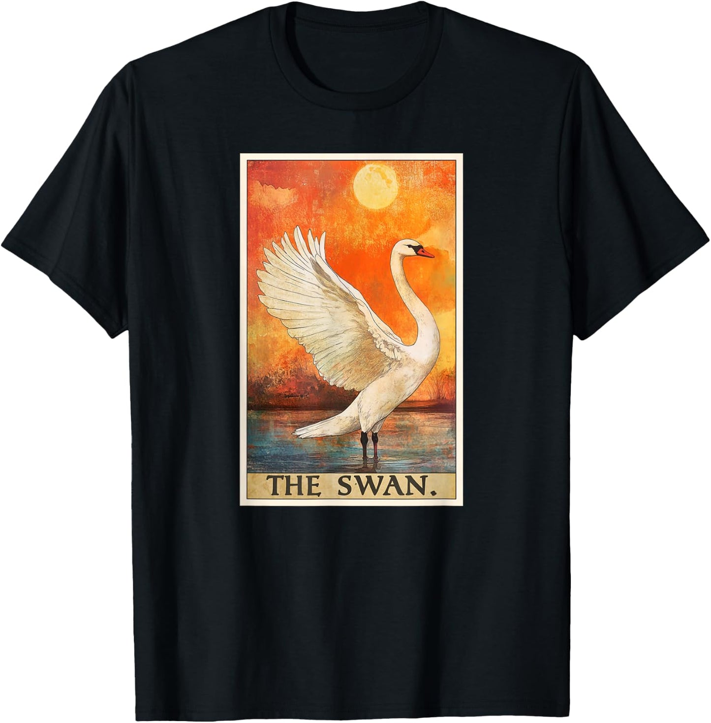 Swan Tarot Card Swans Swan T-Shirt - T-Shirt | Black
