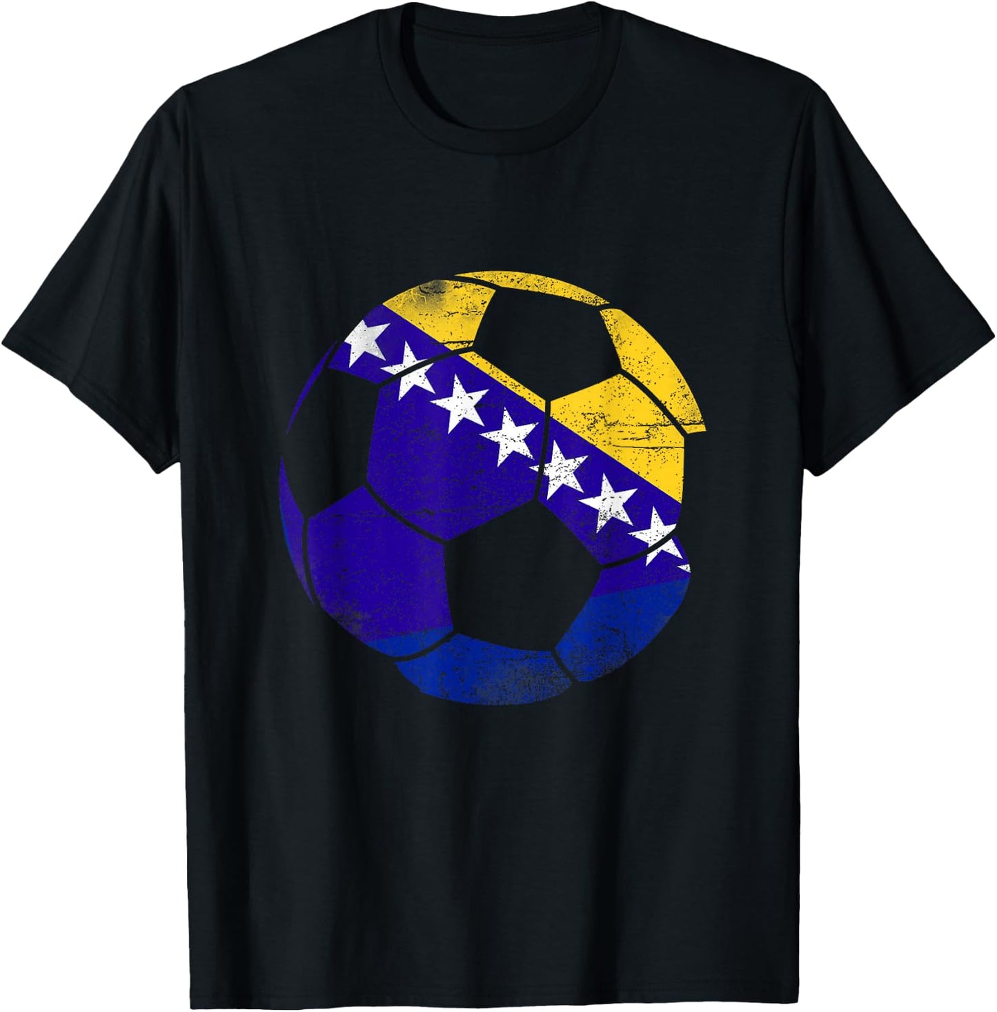 Bosnien-Fußball, Bosnien, Bosnien-Flagge. T-Shirt - T-Shirt | Black