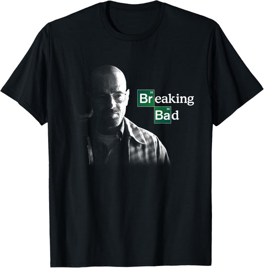 Breaking Bad Walter White with Logo , black T-Shirt - T-Shirt | Black