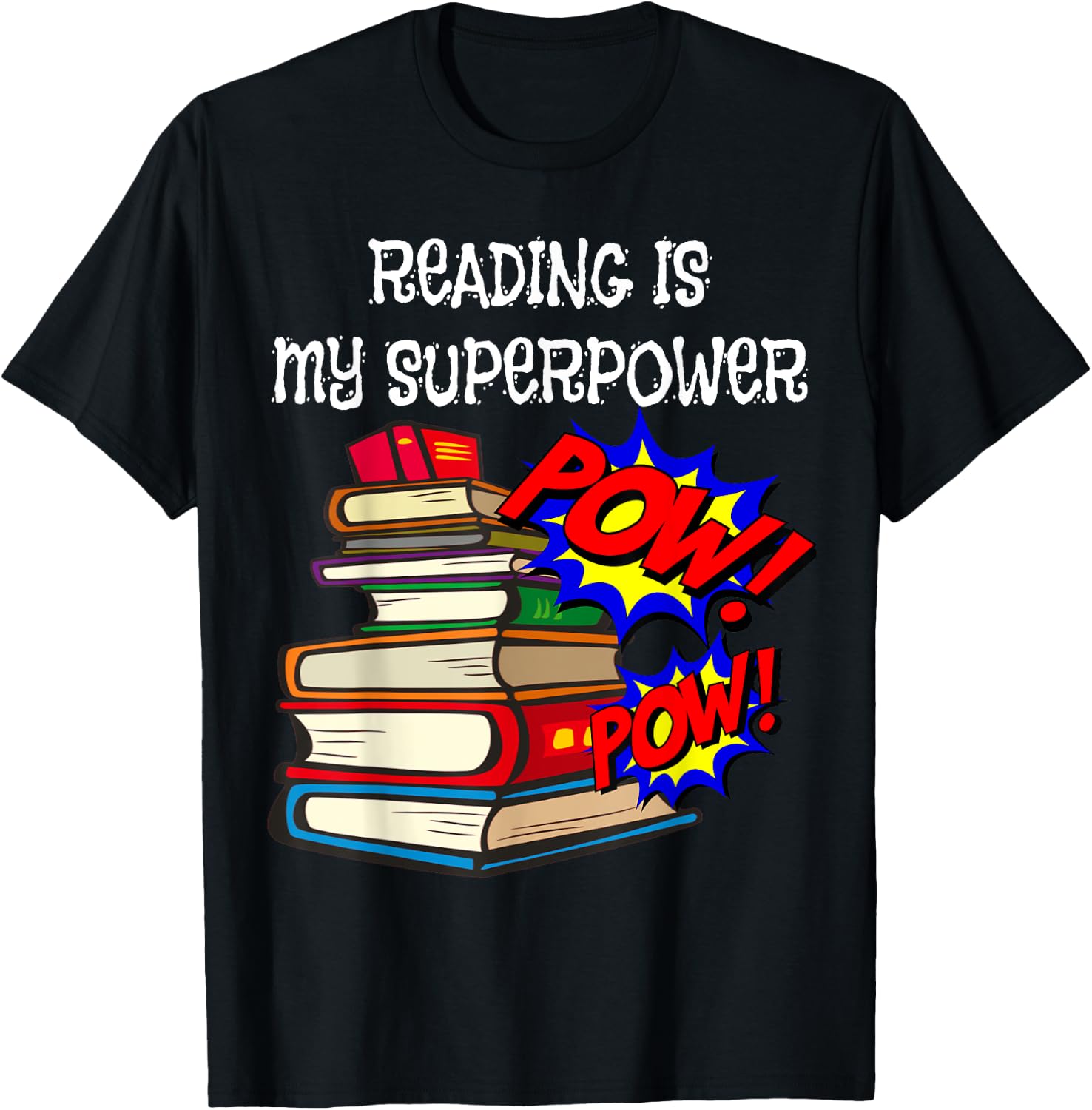 Reading is My Super Power Superhero Best English Teacher T-Shirt - T-Shirt | Black