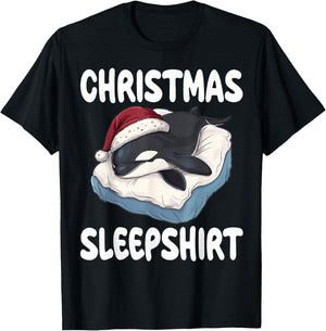 Cute Orca Animal Official Christmas Sleepshirt T-Shirt - T-Shirt | Black