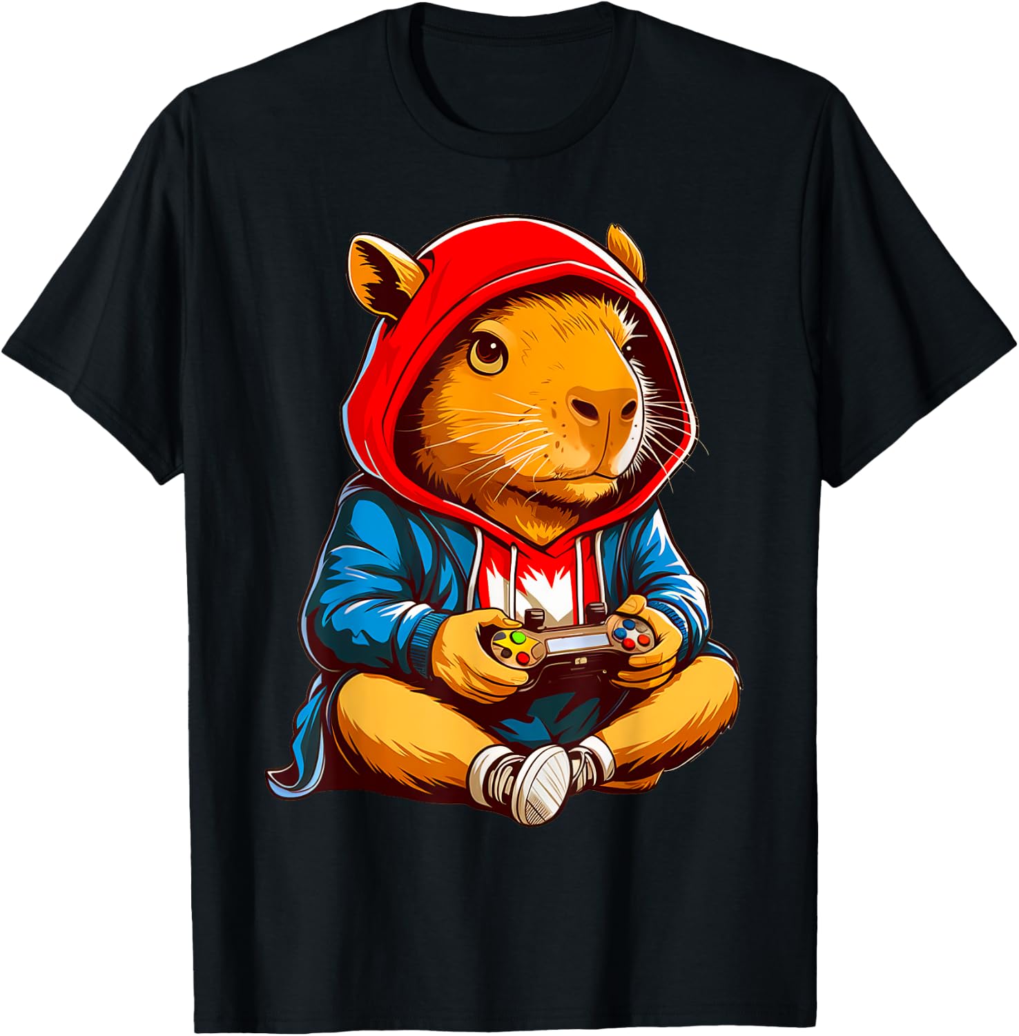 Capybara Video Games Funny Gaming Capy Men Teen Boys Kids T-Shirt - T-Shirt | Black