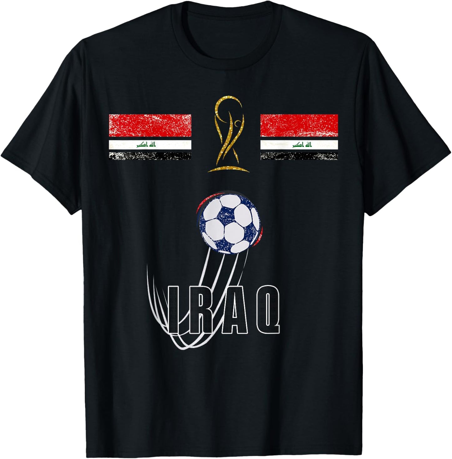 Iraq Flag Iraqi Pride Lovers Retro T-Shirt - T-Shirt | Black