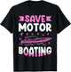 Save Motor Boating Breast Cancer T-Shirt - T-Shirt | Black