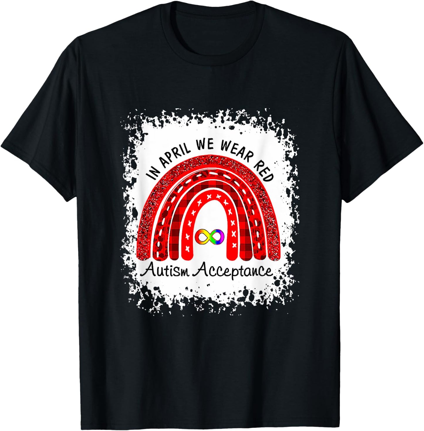 In April Wear Red Instead Autism-Acceptance T-Shirt - T-Shirt | Black