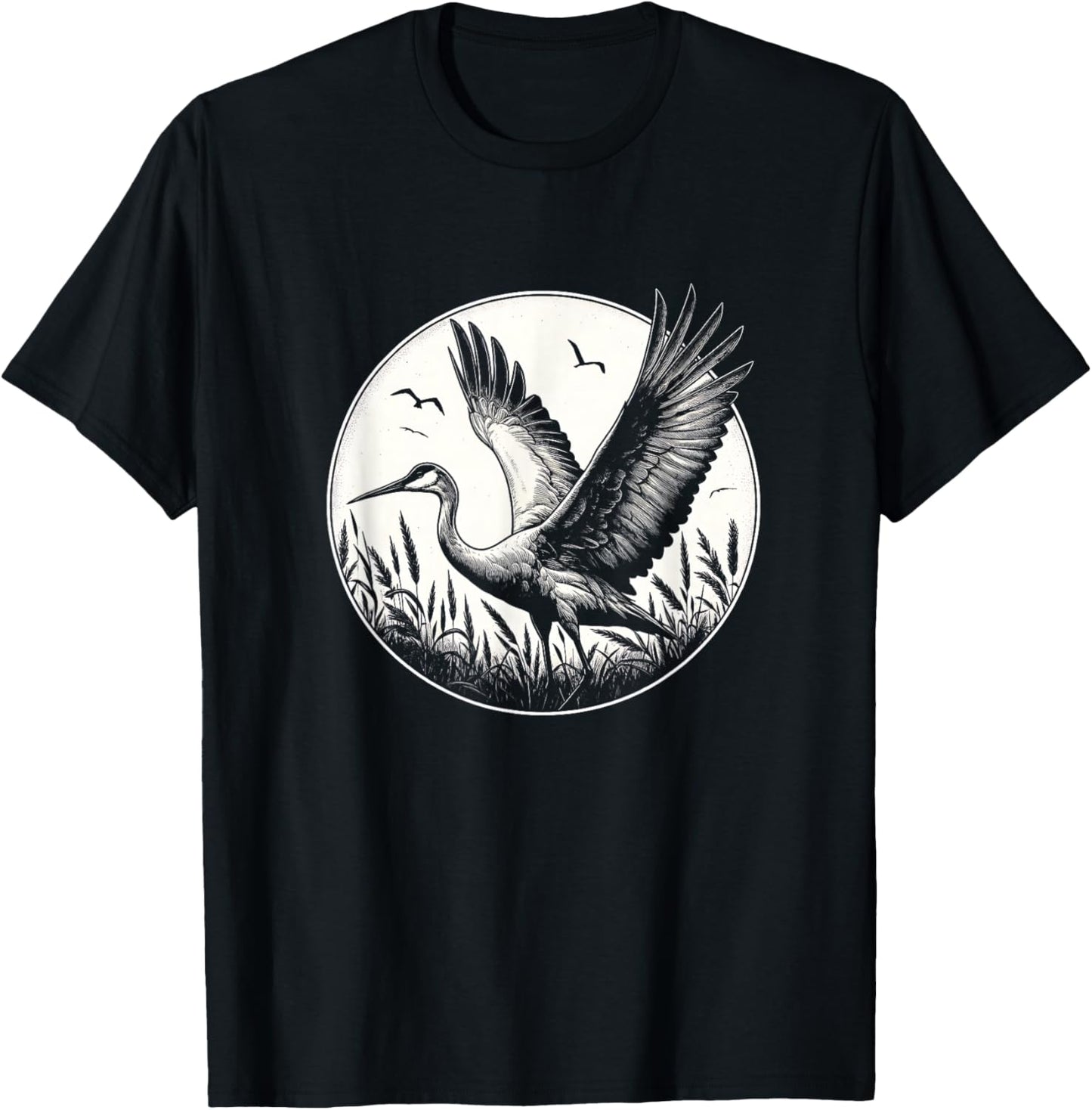 Canada Crane Bird Graphic Design T-Shirt - T-Shirt | Black