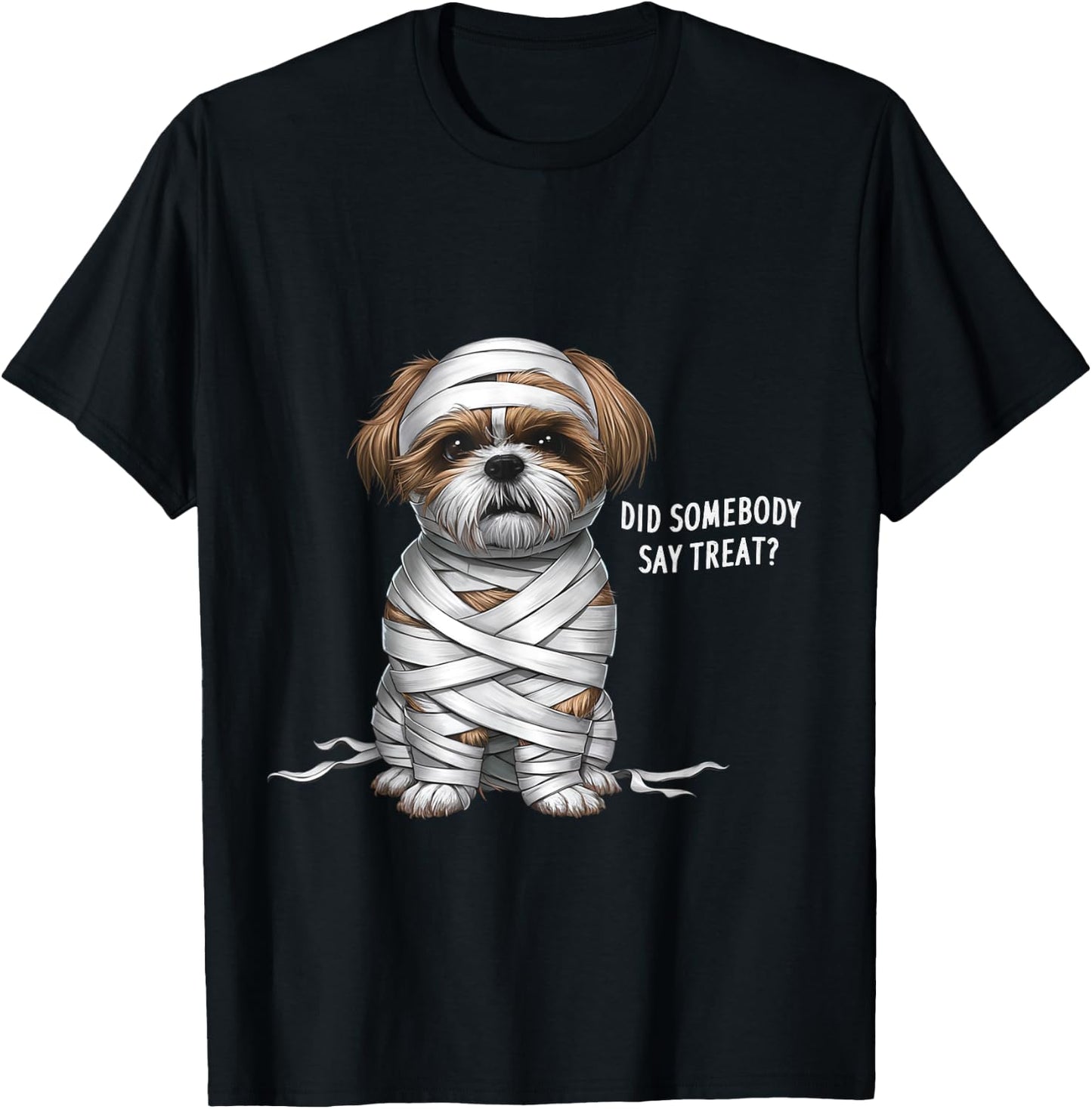 Shih Tzu Mummy Halloween Dog Men Women Kids T-Shirt - T-Shirt | Black