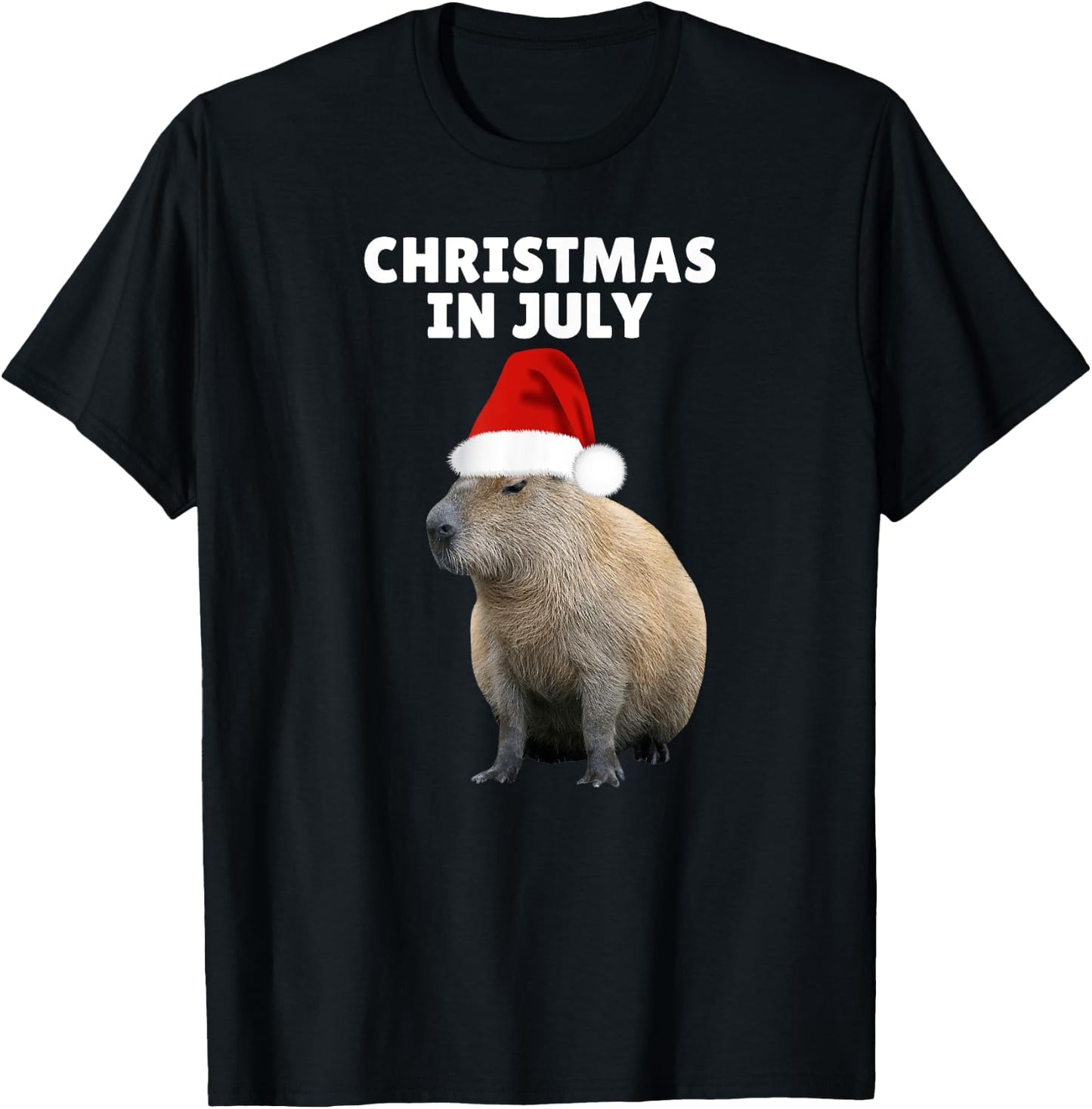 Christmas in July Capybara Ok I Pull Up T-Shirt - T-Shirt | Black