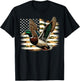 Duck Hunter Camouflage American Flag Hunting T-Shirt - T-Shirt | Black