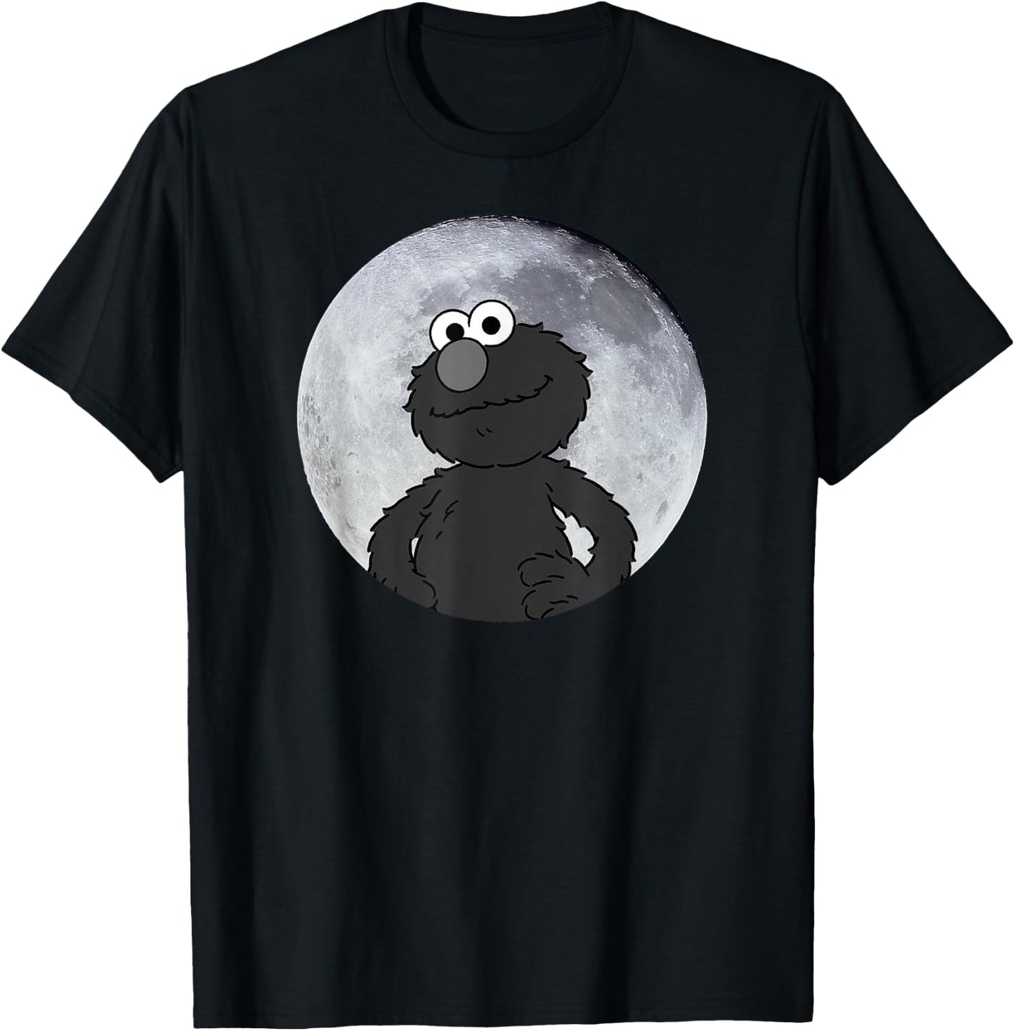 Elmo in the Moonlight Shadow Moonnight Moon , black T-Shirt - T-Shirt | Black
