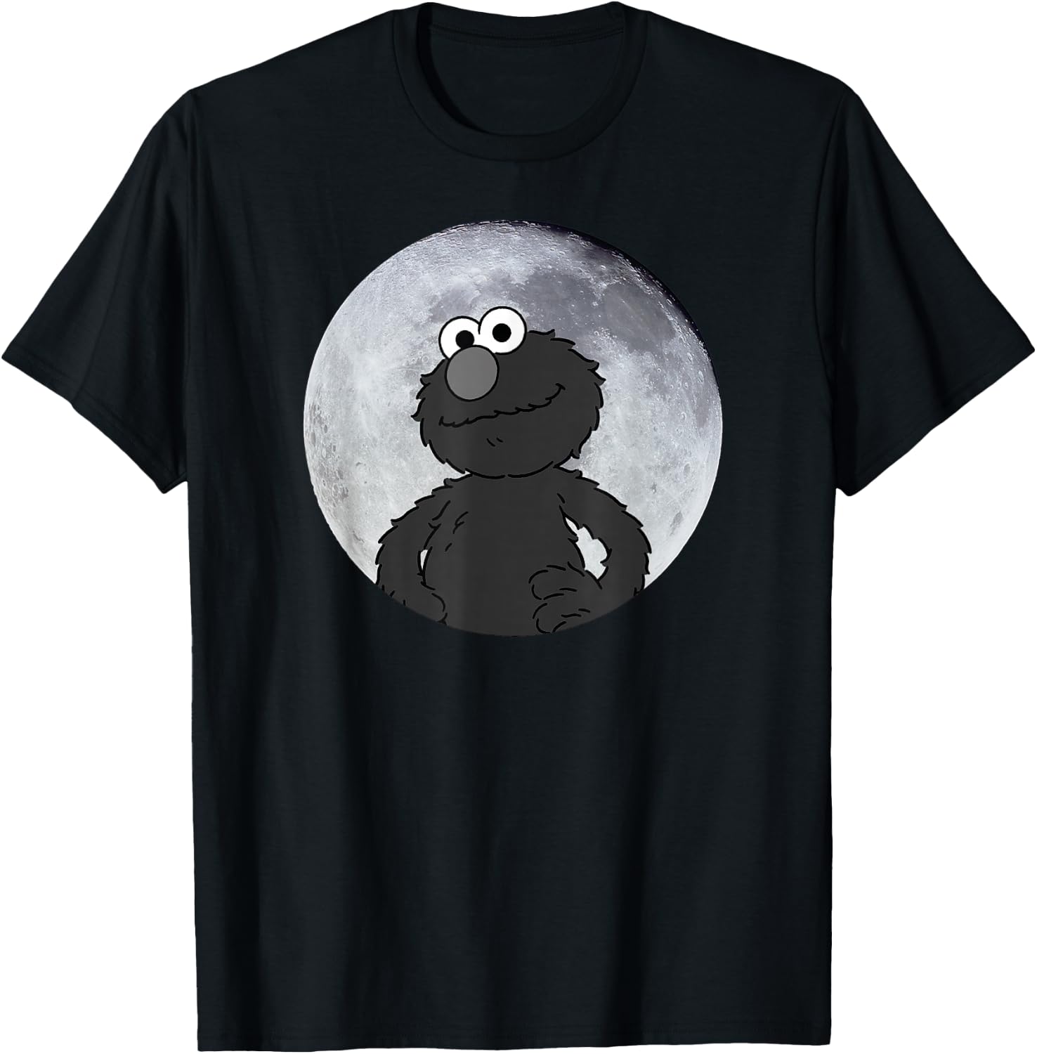 Elmo in the Moonlight Shadow Moonnight Moon , black T-Shirt - T-Shirt | Black