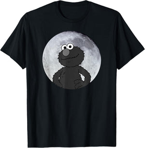 Elmo in the Moonlight Shadow Moonnight Moon , black T-Shirt - T-Shirt | Black