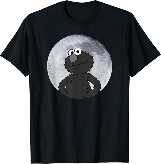 Elmo in the Moonlight Shadow Moonnight Moon , black T-Shirt - T-Shirt | Black