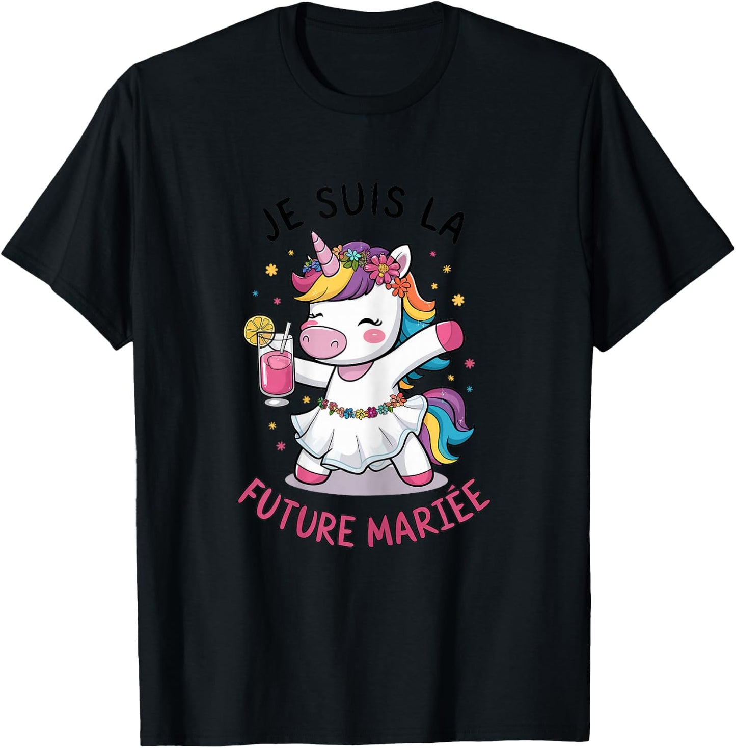 Je Suis La Future Bride Wedding Woman Unicorn , white T-Shirt - T-Shirt | Black