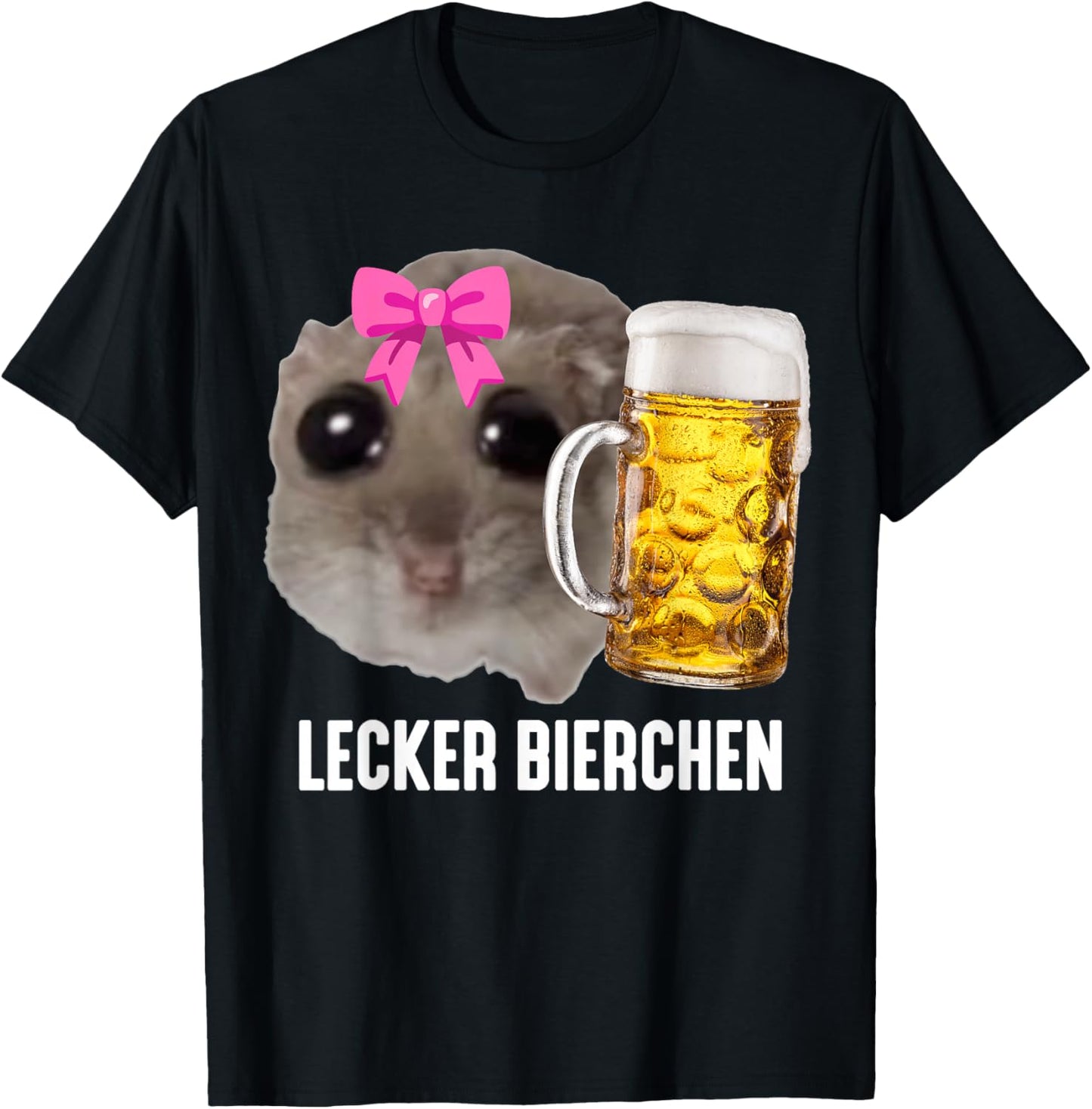 Tasty Beer X Sad Hamster Meme Beer Wheat Beer White Beer , black T-Shirt - T-Shirt | Black