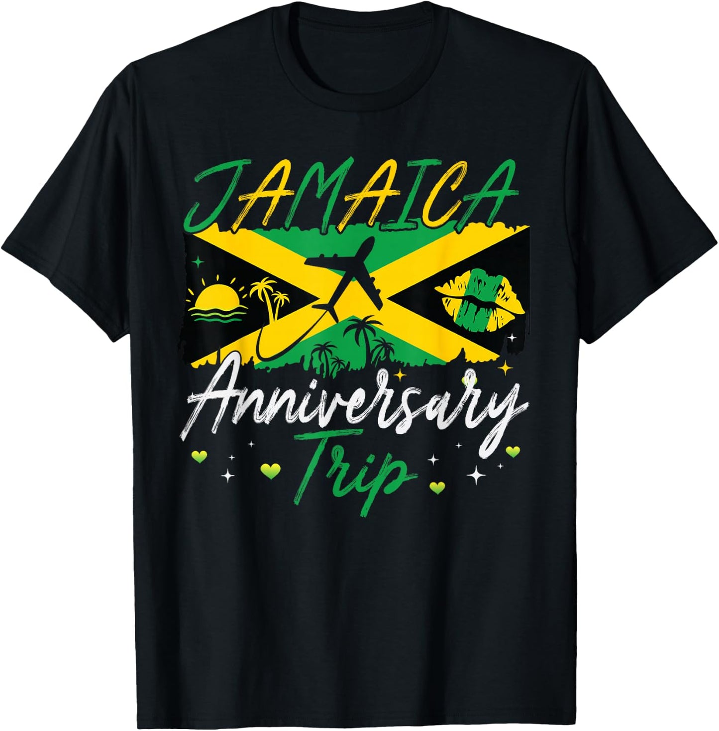 Jamaica Anniversary Trip 2026 Couple Summer Vacation Trip T-Shirt - T-Shirt | Black