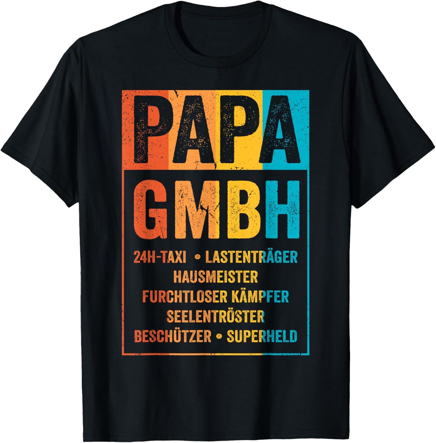Papa GmbH Firma Witziger Spruch Unternehmer Vater Familie T-Shirt - T-Shirt | Black
