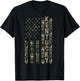 Kentucky United States Distressed Camo w US Flag T-Shirt - T-Shirt | Black