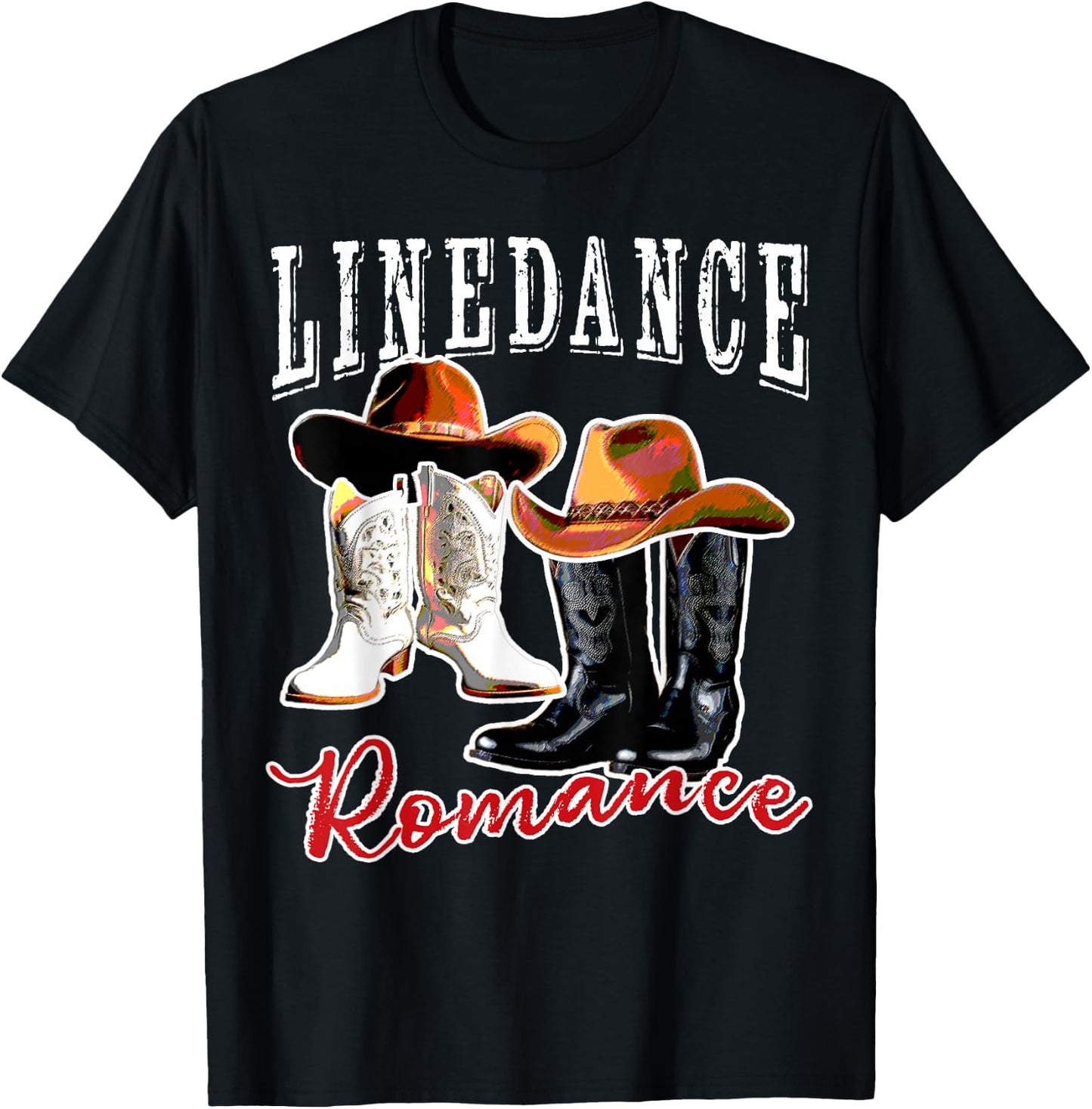 Country Western Theme Couple His Hers Matching Linedancing T-Shirt - T-Shirt | Black