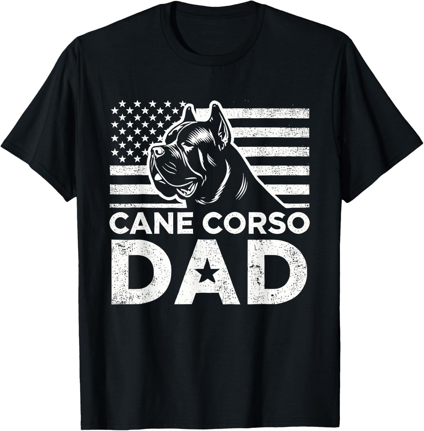 Italian Dog Cane Corso Mastiff Owner Dog Breed Patriotic T-Shirt - T-Shirt | Black