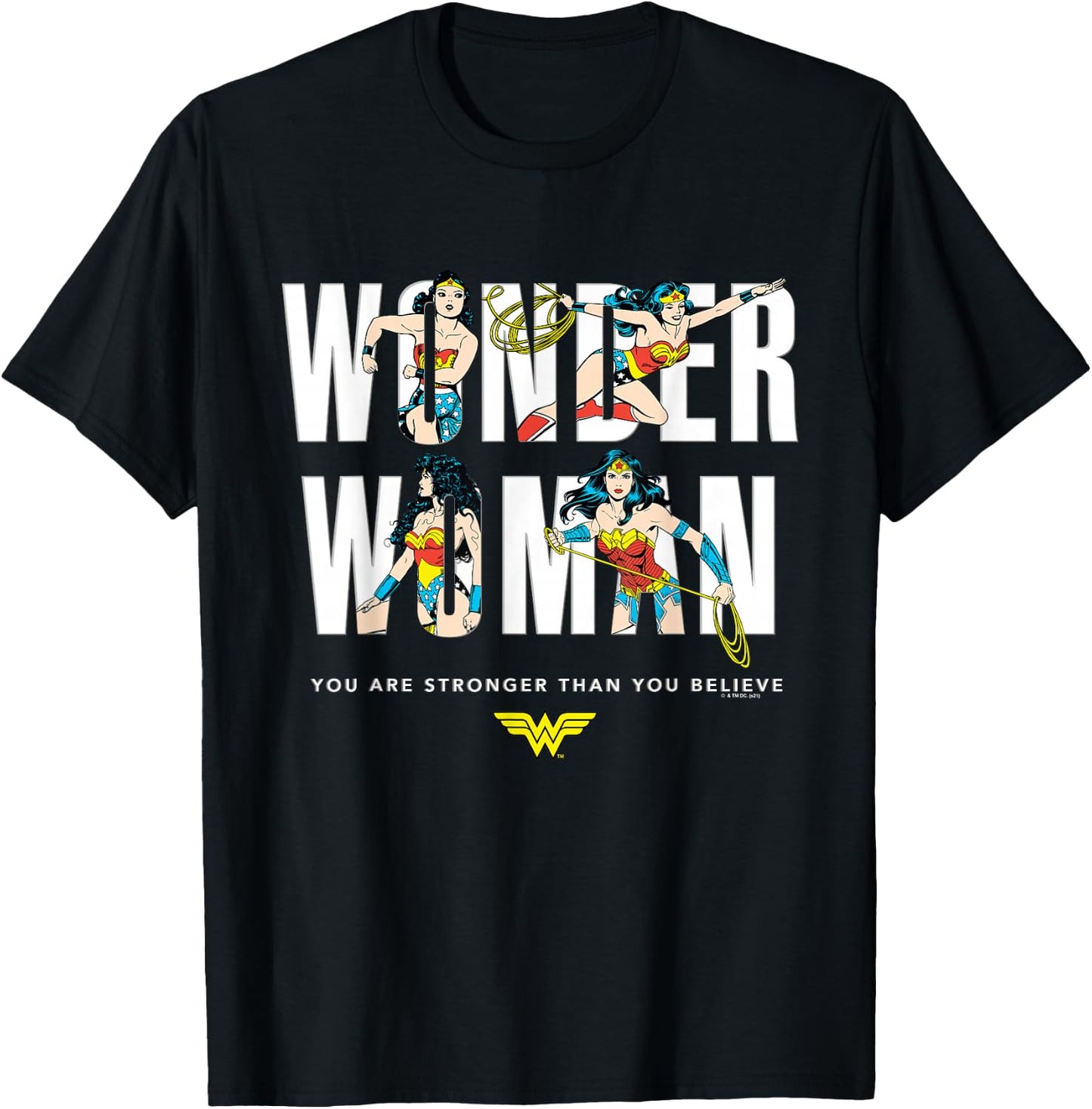 Wonder Woman 80th Stronger Than You Believe T-Shirt - T-Shirt | Black