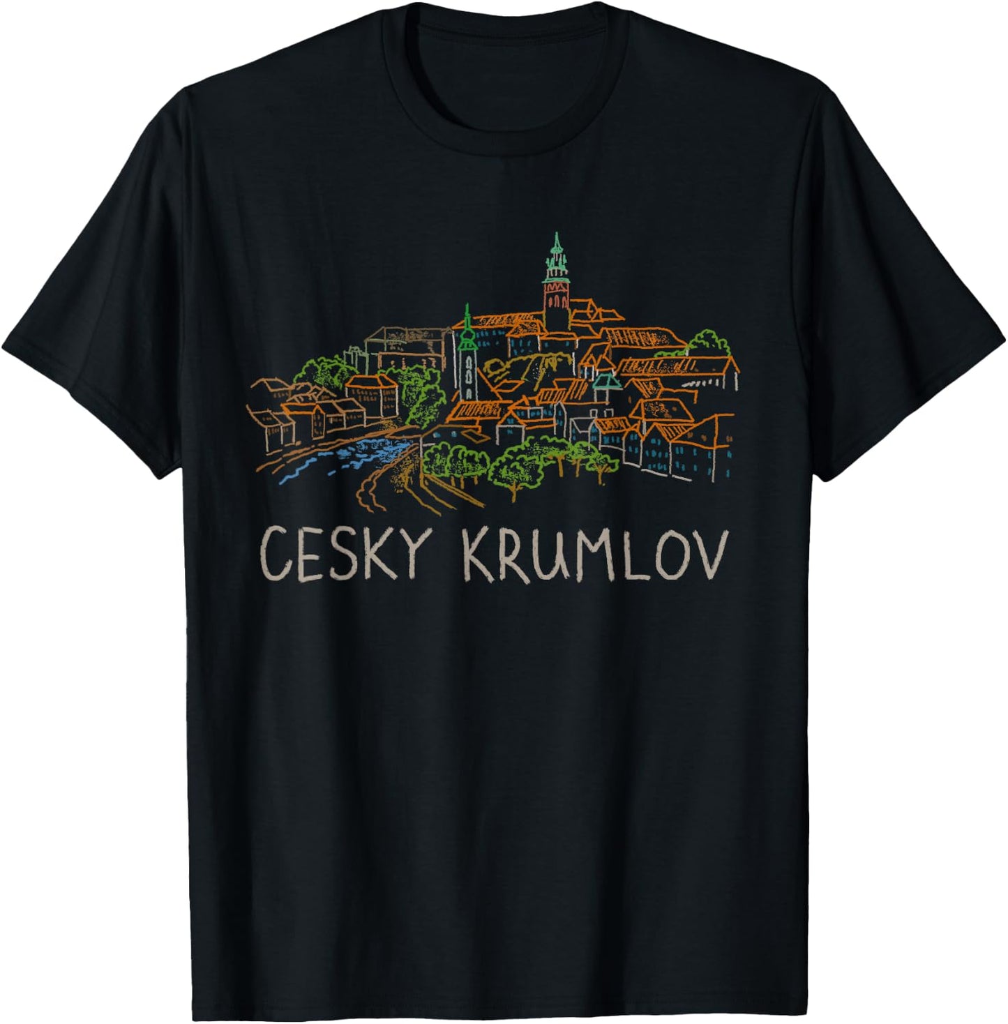 Cesky Krumlov Tschechien Reise Souvenir Historische Stadt Geschenk T-Shirt - T-Shirt | Black