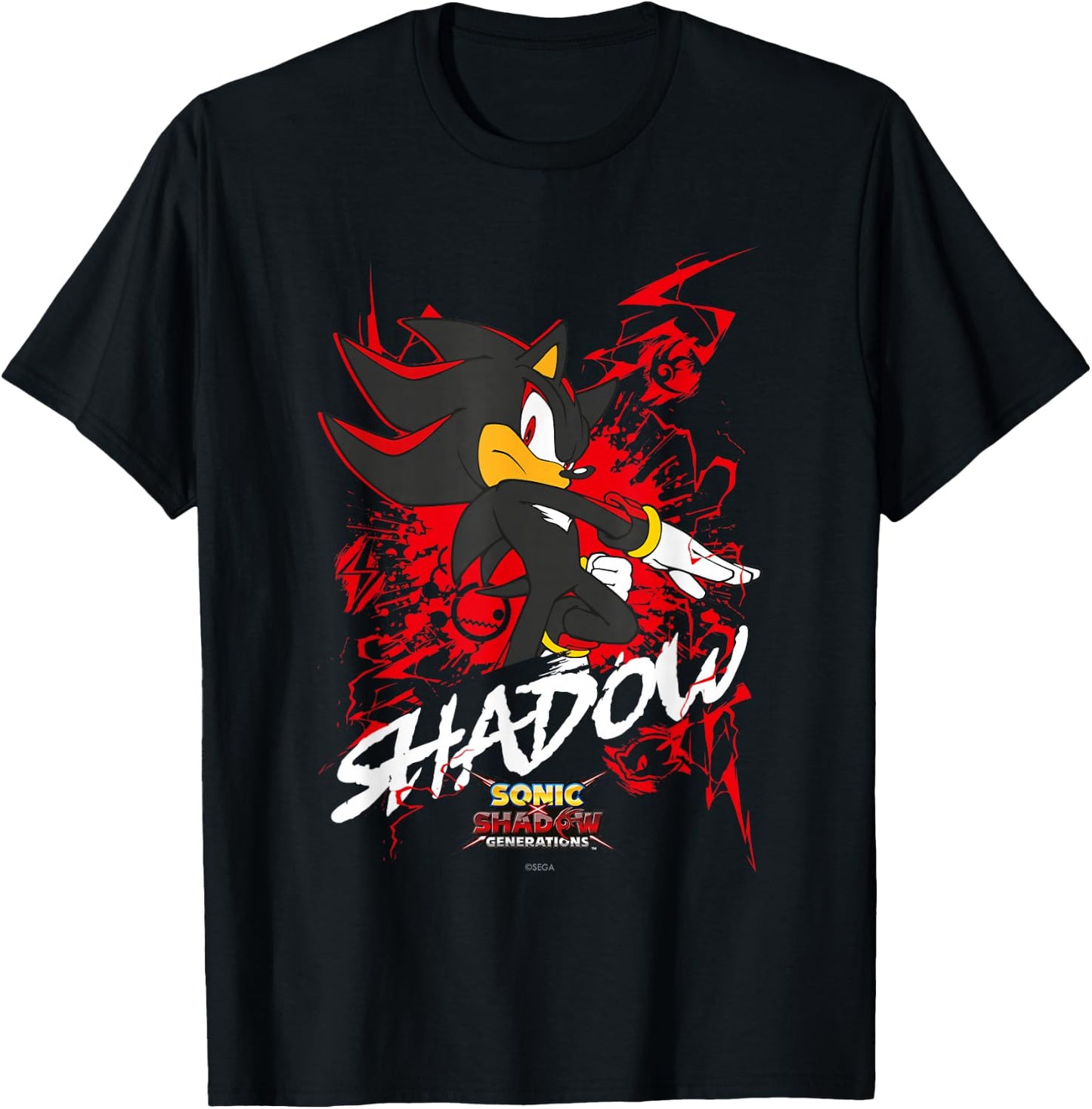 Sonic the Hedgehog, Sonic X Shadow Generations Shadow , black T-Shirt - T-Shirt | Black