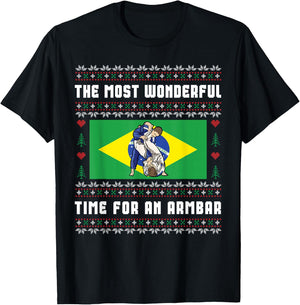 Brazilian Jiu Jitsu Armbar BJJ Funny Ugly Christmas Sweater T-Shirt - T-Shirt | Black