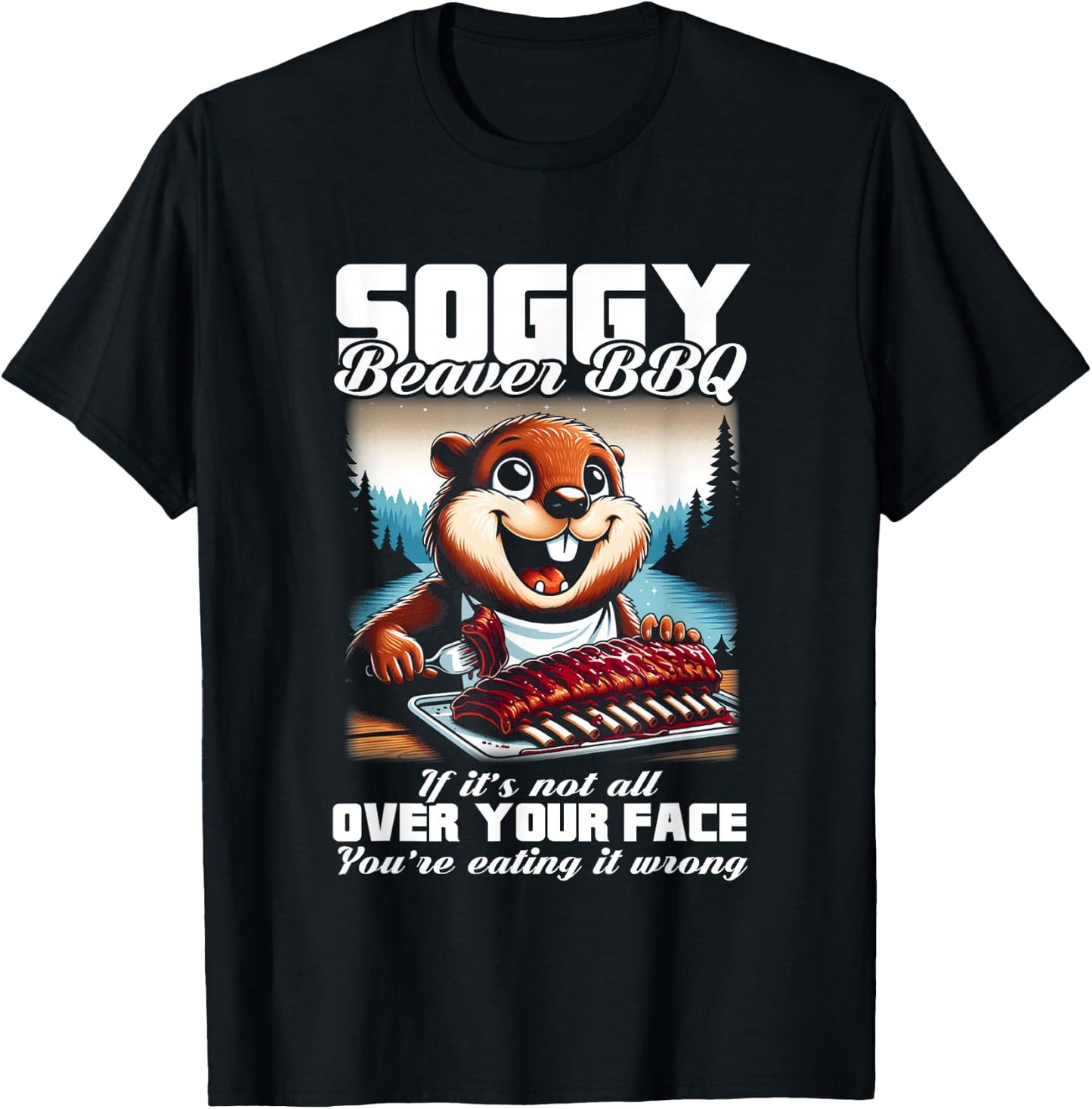 Graphic Soggy Beavers Awesome Animals Outfits For Lovers BBQ T-Shirt - T-Shirt | Black
