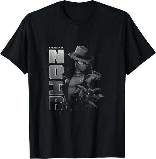 Marvel Comics Spider-Man Noir Detective Distressed Vintage T-Shirt - T-Shirt | Black