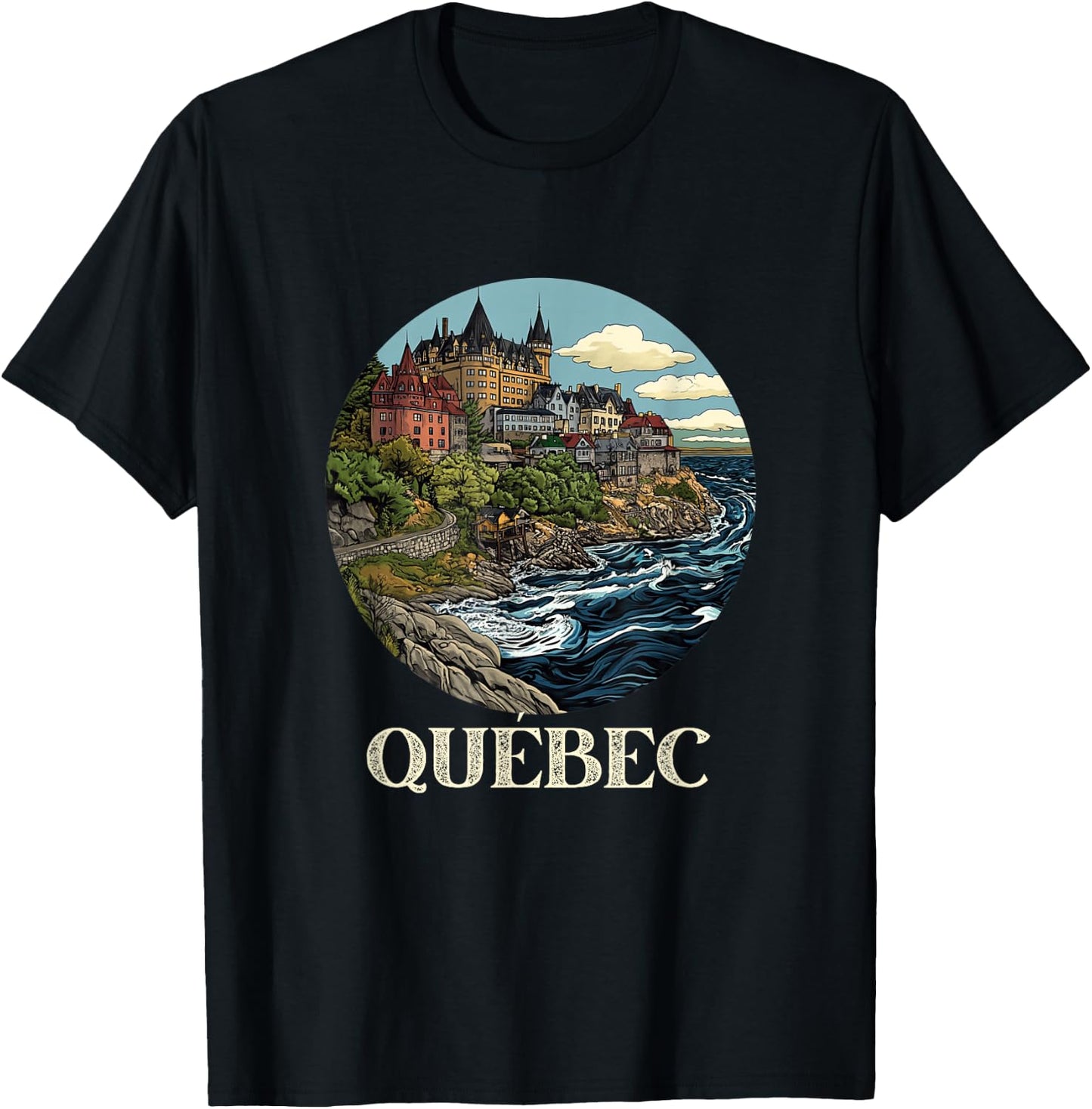 Retro Quebec Souvenir Canada Souvenir / Quebec T-Shirt - T-Shirt | Black